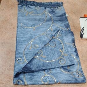 Blue and Gold Patterned Scarf